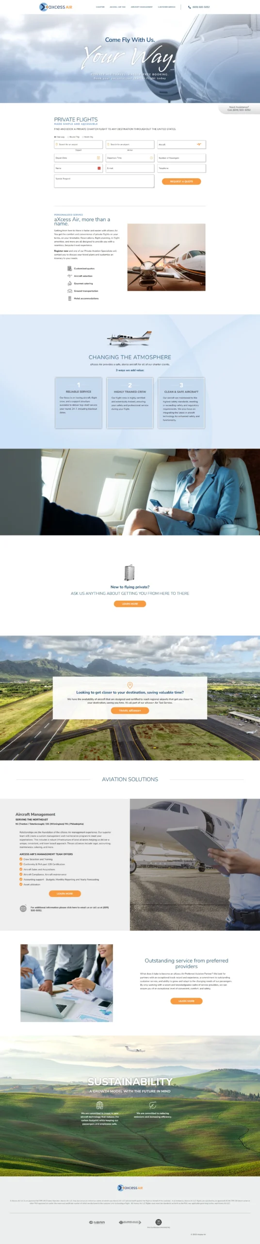 Axcess Air Website Screenshot