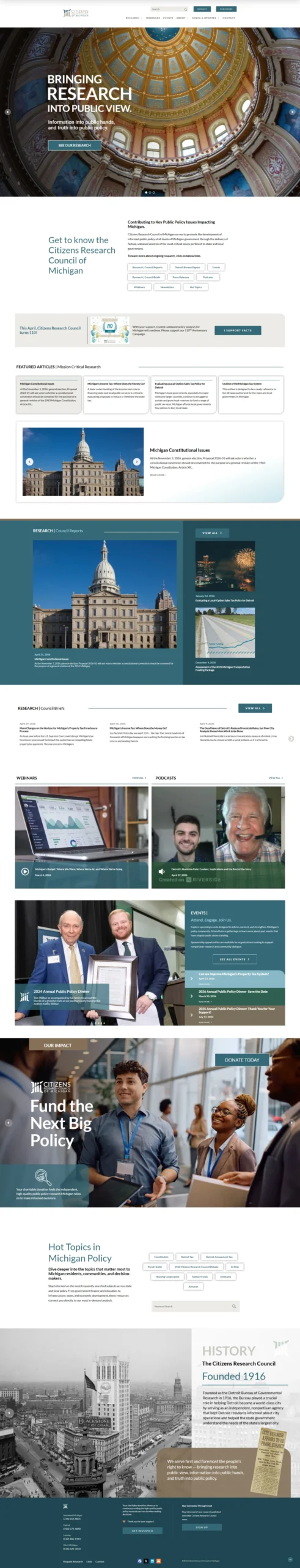 CRC Michigan Website Screenshot